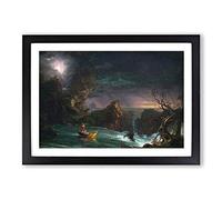 Thomas Cole The Voyage of Life Framed Print | A2 Black Framed Wall Art | Ready to Hang | Modern Nature Picture | Living Room Bedroom Lounge Office