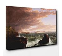 Thomas Cole Views Across Frenchmans Bay Canvas Print | Gallery Wrapped 30mm Frame Wall Art | 30x20 inches | Ready to Hang | Modern Picture | Living Room Bedroom Lounge Office