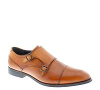 Thomas Crick Boycie Men's Leather Double Strap Monk Shoes - Tan - 7 UK