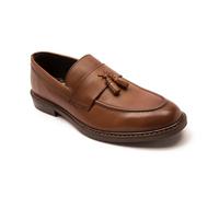 Thomas Crick 'Clinton' Men's Leather Tassel Formal Loafer Shoes Tan
