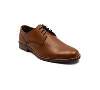 Thomas Crick 'Durant' Men’s Genuine Leather Derby Dress Shoes | 3-Eyelet Plain Toe Lace-Up Formal & Business Shoe Tan
