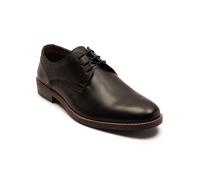 Thomas Crick 'Durant' Men’s Genuine Leather Derby Dress Shoes | 3-Eyelet Plain Toe Lace-Up Formal & Business Shoe Black