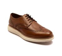 Thomas Crick 'Harrington' Men's Leather Lace-Up Brogue Derby Shoes | Classic Oxford Design with Comfort Sole for Formal & Casual Wear | Walking Shoes Tan