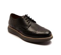 Thomas Crick 'Harrington' Men's Leather Lace-Up Brogue Derby Shoes | Classic Oxford Design with Comfort Sole for Formal & Casual Wear | Walking Shoes Black