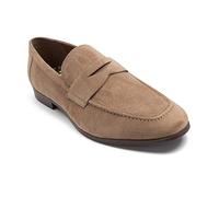 Thomas Crick Men’s Harley Penny Loafers | Suede Leather Slip On Formal Shoes | Classic Office & Smart Wear - Mink Suede