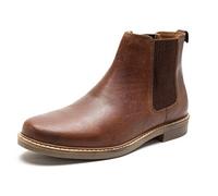 Thomas Crick Men's 'Bamford' Formal Chelsea Boots, Classic, Comfortable and Stylish Boots for Any Occasion, Made with Leather For an Effortless and Chic Look (Black/Wood)