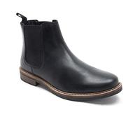 Thomas Crick Men's 'Bamford' Formal Chelsea Boots, Classic, Comfortable and Stylish Boots for Any Occasion, Made with Leather For an Effortless and Chic Look (Black/Wood)