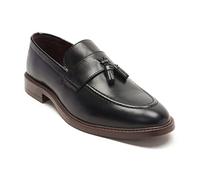 Thomas Crick Men's Clayton Loafer Tassel Formal Leather Slip-On Shoe Black