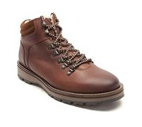Thomas Crick Men's 'Dekker' Hiker Style Mid-Height Casual Leather Boots, Classic, Comfortable and Stylish, Great for Hiking & Walking, Made with Leather (Black/Wood)