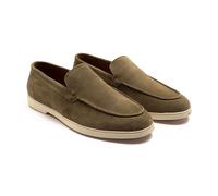 Thomas Crick Men's 'FALDO' Suede Leather Slip-on Casual Loafer Shoes in Olive | Size: 8 Thomas Crick Olive 8