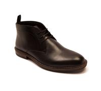 Thomas Crick Men's Hutchins' Leather Chukka Ankle Lace Up Boots in Black | Size: 10 Thomas Crick Black 10