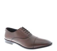 Thomas Crick Men's Leather Lace Up Oxford Cap Shoes - Brown - 7 UK
