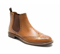 Thomas Crick Red Tape Crick Downton Brogue Mens Chelsea Pull On Leather - Tan - 9 UK