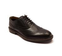 Thomas Crick 'Waldew' Men’s Leather Brogue Shoes | Formal Lace-Up Wingtip Oxford Shoes | Comfortable, Durable, Stylish for Classic Formal & Smart Casual Black