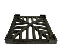 Thomas Dudley 7" X 7" 178mm X 178mm 13mm Thick Square Cast Iron Gully Grid Grate Heavy Duty Drain Cover Black Satin Finish.