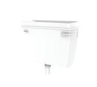 Thomas Dudley Ltd Acclaim 9Ltr White Alloy Steel Traditional Cistern Handle with Lever, Rustproof, Dual-Flush, Side Inlet, Includes Installation Hardware