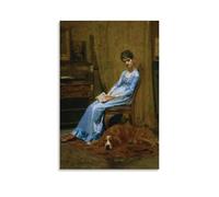Thomas Eakins - The Artists Wife And His Setter Dog Classic Masterpiece Poster Canvas Wall Art Prints Photo Picture Paintings Room Decor Home Decorative 12x18inch(30x45cm)