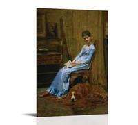 Thomas Eakins - The Artists Wife And His Setter Dog Classic Masterpiece Poster Room Aesthetic Print Art Wall Painting Canvas Modern Bedroom Decor 24x36inch(60x90cm)