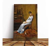 Thomas Eakins The Artists Wife Canvas Print | Gallery Wrapped 30mm Frame Wall Art | 20x14 inches | Ready to Hang | Modern Picture | Living Room Bedroom Lounge Office