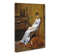 Thomas Eakins The Artists Wife Canvas Print | Gallery Wrapped 30mm Frame Wall Art | 24x16 inches | Ready to Hang | Modern Picture | Living Room Bedroom Lounge Office