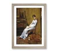 Thomas Eakins The Artists Wife Classic Painting Framed Print | A2 Oak Framed Wall Art | Ready to Hang | Classic Historical Picture | Living Room Bedroom Lounge Office