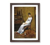 Thomas Eakins The Artists Wife Classic Painting Framed Print | A2 Walnut Framed Wall Art | Ready to Hang | Classic Historical Picture | Living Room Bedroom Lounge Office