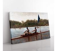 Thomas Eakins The Biglin Brothers Turning the Stake Classic Painting Canvas Wall Art Print Ready to Hang, Framed Picture for Living Room Bedroom Home Office Décor, 60x40 cm (24x16 Inch)