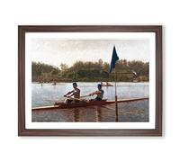 Thomas Eakins The Biglin Brothers Turning the Stake Classic Painting Framed Print | A3 Walnut Framed Wall Art | Ready to Hang | Classic Historical Picture | Living Room Bedroom Lounge Office
