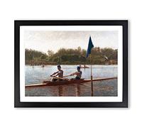 Thomas Eakins The Biglin Brothers Turning the Stake Classic Painting Framed Print | A4 Black Framed Wall Art | Ready to Hang | Classic Historical Picture | Living Room Bedroom Lounge Office