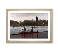 Thomas Eakins The Biglin Brothers Turning The Stake Framed Print | A2 Oak Framed Wall Art | Ready to Hang | Modern Nature Picture | Living Room Bedroom Lounge Office