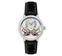 Thomas Earnhshaw Men's Beaufort Anatolia Automatic Mechanical Watch with Silver Dial Analogue Classic Display and Black Leather Strap ES-8059-01