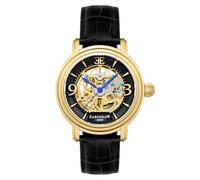 Thomas Earnshaw Longcase Men's Automatic Watch with Black Dial Analogue Display with Black Leather Strap ES-8011-03