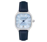 Thomas Earnshaw Men's 39mm Coussin Automatic Blue Grey Watch with Leather Strap ES-8284-04