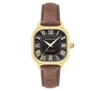Thomas Earnshaw Men's 39mm Coussin Automatic Gold Watch with Leather Strap ES-8284-01