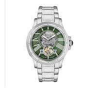 Thomas Earnshaw Mens 42mm Bertha Open Heart Skeleton Limited Edition Automatic Hunter Green Watch with Solid Stainless Steel Bracelet ES-8244-33
