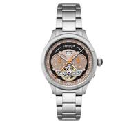 Thomas Earnshaw Men's 43mm Baron Grand Date Calendar Open Heart Automatic Watch with Leather Strap ES-8187
