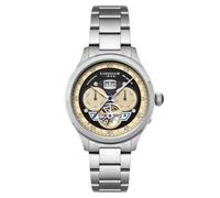 Thomas Earnshaw Men's 43mm Baron Grand Date Calendar Open Heart Automatic Watch with Leather Strap ES-8187