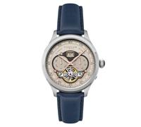 Thomas Earnshaw Men's 43mm Baron Grand Date Calendar Open Heart Automatic Watch with Leather Strap ES-8187
