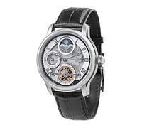 Thomas Earnshaw Mens 44mm Longitude Dual Time Automatic Skeleton Watch with Genuine Leather Strap ES-8063