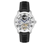 Thomas Earnshaw Men's Longitude Skeleton Automatic Watch with White Dial Analogue Display and Black Leather Strap ES-8006-01