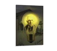 Thomas Edison In Light Bulb Poster Posters Wall Art Painting Canvas Prints Decor Poster Artworks 12x18inch(30x45cm)