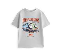 THOMAS & FRIENDS Boys Grey Graphic Tee | Best Friends Short-Sleeved T-Shirt | Kids Character Apparel | Thomas The Tank Engine Design | Official Merchandise
