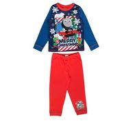 THOMAS & FRIENDS, Boys Thomas The Tank Engine Christmas Pyjamas Merry Christmas, Blue, Age 3-4 Years