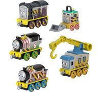 Thomas & Friends Diecast Vehicle Set Construction Crew 5 Push-Along Toy Train Engines for Preschool Kids Ages 3+ Years, JBW26