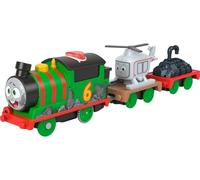 Thomas & Friends Motorized Toy Train Talking Percy Engine with Sounds Phrases & Harold Helicopter for Preschool Pretend Play Kids Ages 3+ Years