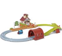 Thomas & Friends Toy Train Set by Fisher-Price, Bell Station Playset with Push-Along Thomas Engine, Ringing Bell, Tunnel, Gate & Expandable, JLL35