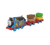 Thomas & Friends Toy Train, Wobble Cargo Thomas Motorized Engine with 2 Cargo Cars for Preschool Railway Play, HNN06