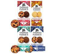 Thomas Fudge's Biscuit & Florentine Selection - Viennese Swirls Raspberry & Almond 130g, Dark, Milk & Salted Caramel Chocolate Florentines 3 x 114g - Premium Tea-Time Treats