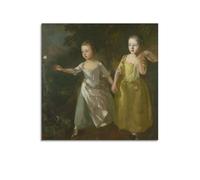 Thomas Gainsborough Painter's Artwork The PainterS Daughters Chasing A Butterfly Posters Print Photo Art Canvas Home Decorative Bedroom Modern Decors 20x20inch(50x50cm)