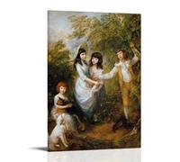 Thomas Gainsborough Painting Works (The Marsham Children Art Poster Canvas Wall Art Scroll Picture Print Living Room Walls Decor Homes 16x24inch(40x60cm)